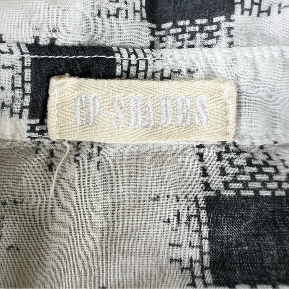 CP Shades Dolman Sleeve Popover Cotton Crop Top Square Crosshatch XS Boxy GUC - Picture 9 of 11